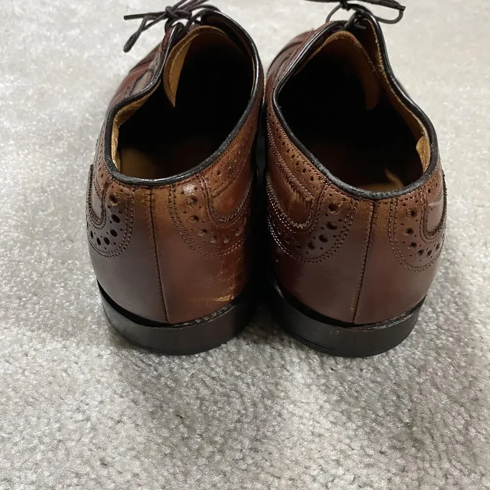 Allen Edmonds Rutland Shoes Mens 12 D Brown Leather Cap Toe Dress Oxford USA